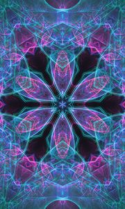 Preview wallpaper fractal, kaleidoscope, abstraction, shapes, glow