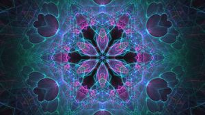 Preview wallpaper fractal, kaleidoscope, abstraction, shapes, glow