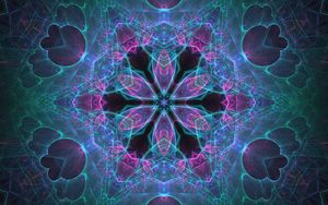 Preview wallpaper fractal, kaleidoscope, abstraction, shapes, glow