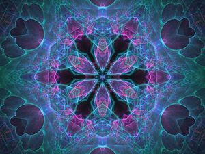 Preview wallpaper fractal, kaleidoscope, abstraction, shapes, glow