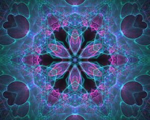 Preview wallpaper fractal, kaleidoscope, abstraction, shapes, glow