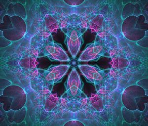 Preview wallpaper fractal, kaleidoscope, abstraction, shapes, glow