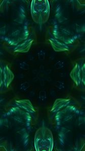 Preview wallpaper fractal, kaleidoscope, abstraction, glow, green