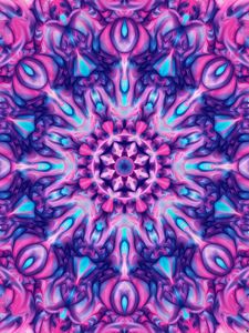 Preview wallpaper fractal, kaleidoscope, abstraction, shapes, bright