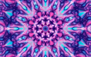 Preview wallpaper fractal, kaleidoscope, abstraction, shapes, bright