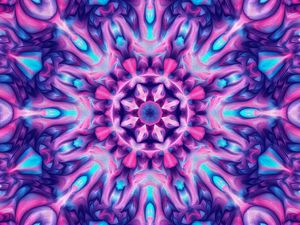 Preview wallpaper fractal, kaleidoscope, abstraction, shapes, bright