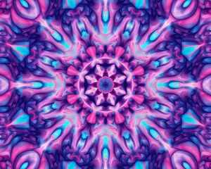 Preview wallpaper fractal, kaleidoscope, abstraction, shapes, bright