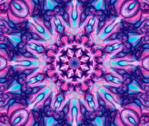 Preview wallpaper fractal, kaleidoscope, abstraction, shapes, bright