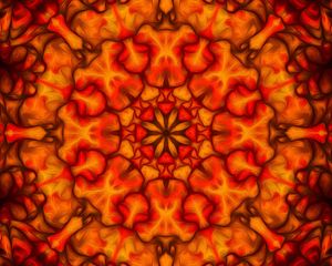 Preview wallpaper fractal, kaleidoscope, abstraction, shapes, bright, pattern