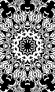 Preview wallpaper fractal, kaleidoscope, abstraction, shapes, black and white