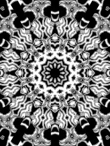 Preview wallpaper fractal, kaleidoscope, abstraction, shapes, black and white