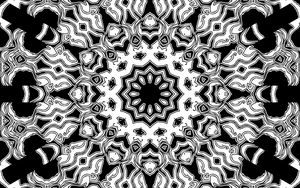Preview wallpaper fractal, kaleidoscope, abstraction, shapes, black and white