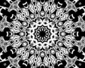 Preview wallpaper fractal, kaleidoscope, abstraction, shapes, black and white