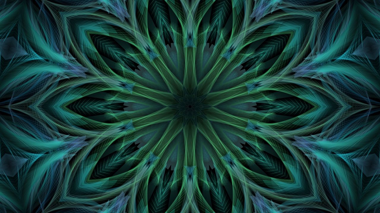 Wallpaper fractal, kaleidoscope, abstraction, shapes, flower