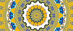 Preview wallpaper fractal, kaleidoscope, abstraction, shapes, background, yellow