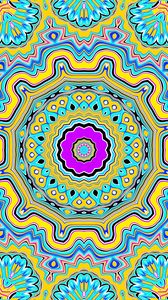 Preview wallpaper fractal, kaleidoscope, abstraction, shapes, bright, background