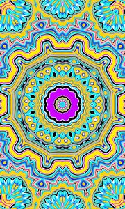 Preview wallpaper fractal, kaleidoscope, abstraction, shapes, bright, background