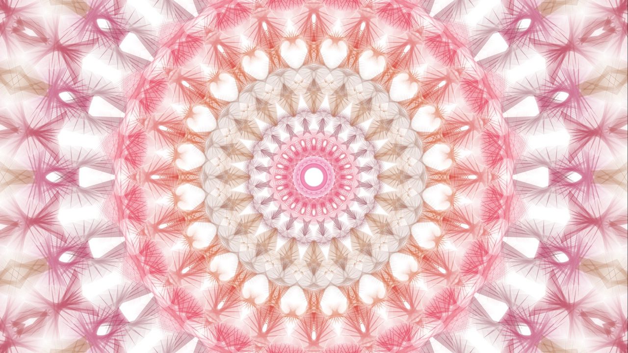 Wallpaper fractal, kaleidoscope, background, mandala, pink