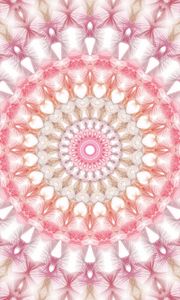 Preview wallpaper fractal, kaleidoscope, background, mandala, pink