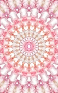 Preview wallpaper fractal, kaleidoscope, background, mandala, pink