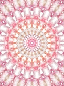 Preview wallpaper fractal, kaleidoscope, background, mandala, pink