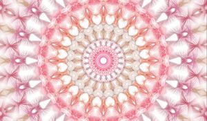 Preview wallpaper fractal, kaleidoscope, background, mandala, pink