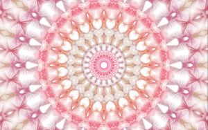 Preview wallpaper fractal, kaleidoscope, background, mandala, pink
