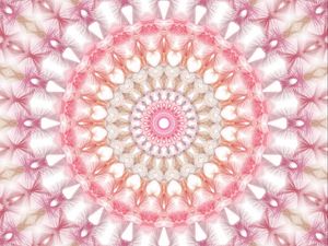 Preview wallpaper fractal, kaleidoscope, background, mandala, pink