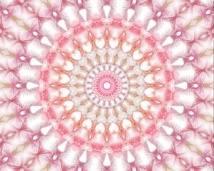 Preview wallpaper fractal, kaleidoscope, background, mandala, pink