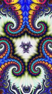 Preview wallpaper fractal, kaleidoscope, colorful, twisted, abstraction