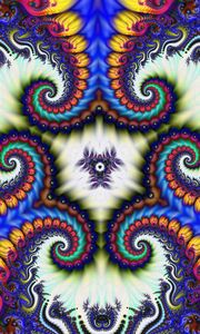 Preview wallpaper fractal, kaleidoscope, colorful, twisted, abstraction