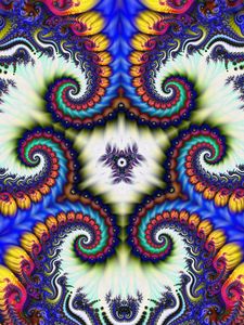 Preview wallpaper fractal, kaleidoscope, colorful, twisted, abstraction