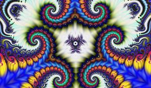 Preview wallpaper fractal, kaleidoscope, colorful, twisted, abstraction