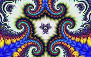 Preview wallpaper fractal, kaleidoscope, colorful, twisted, abstraction