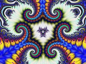 Preview wallpaper fractal, kaleidoscope, colorful, twisted, abstraction