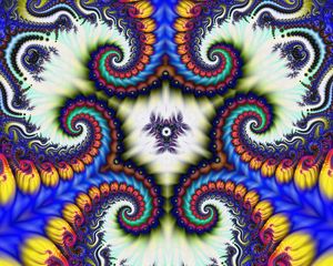 Preview wallpaper fractal, kaleidoscope, colorful, twisted, abstraction