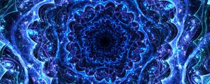 Preview wallpaper fractal, kaleidoscope, depth, blue, bright