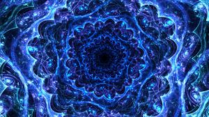 Preview wallpaper fractal, kaleidoscope, depth, blue, bright