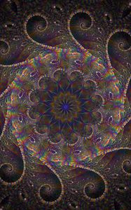 Preview wallpaper fractal, kaleidoscope, iridescent, pattern, abstraction, multicolored