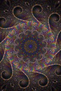 Preview wallpaper fractal, kaleidoscope, iridescent, pattern, abstraction, multicolored