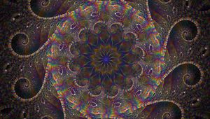 Preview wallpaper fractal, kaleidoscope, iridescent, pattern, abstraction, multicolored