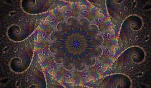 Preview wallpaper fractal, kaleidoscope, iridescent, pattern, abstraction, multicolored