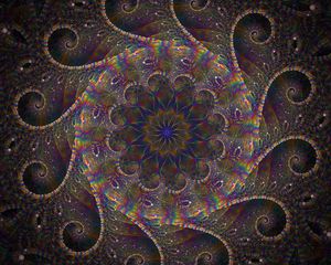 Preview wallpaper fractal, kaleidoscope, iridescent, pattern, abstraction, multicolored
