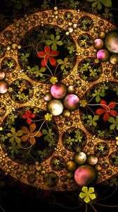 Preview wallpaper fractal, kaleidoscope, multicolored, flowers, flowering