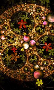 Preview wallpaper fractal, kaleidoscope, multicolored, flowers, flowering