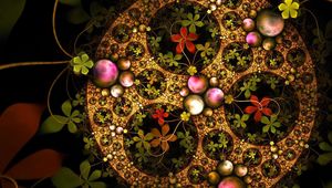 Preview wallpaper fractal, kaleidoscope, multicolored, flowers, flowering