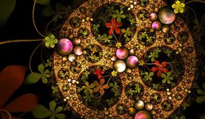 Preview wallpaper fractal, kaleidoscope, multicolored, flowers, flowering