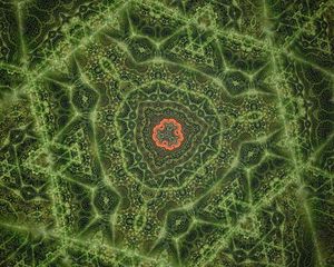 Preview wallpaper fractal, kaleidoscope, pattern, lines, green, abstraction