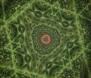 Preview wallpaper fractal, kaleidoscope, pattern, lines, green, abstraction