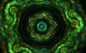 Preview wallpaper fractal, kaleidoscope, pattern, circles, green